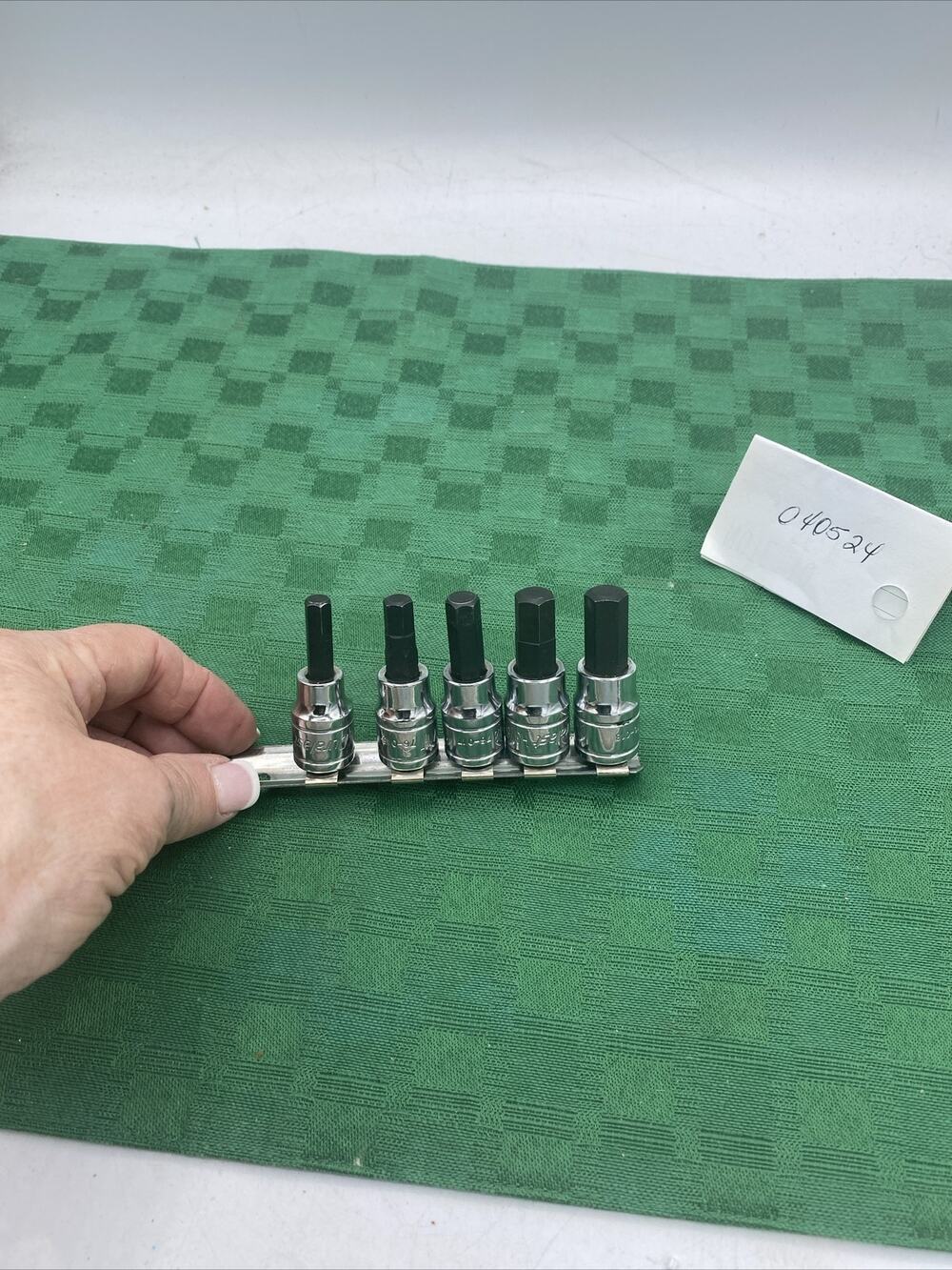 Lot Of 5 Vintage Duralast Hex Bits H-3/8,H-1/4,H-7,H-10,H-8. See Description